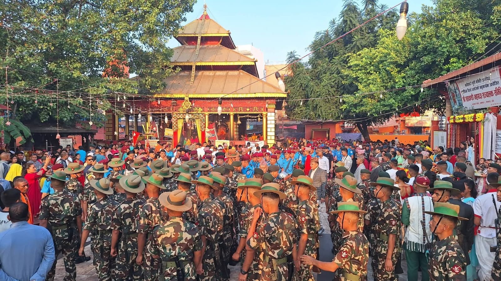बागेश्वरी मन्दिरमा फूलपाती भित्र्याइयो