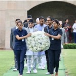 प्रधानमन्त्री प्रचण्डद्वारा महात्मा गान्धीको समाधिस्थलमा पुष्पगुच्छा अर्पण