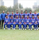 त्रिकोणात्मक टी-२० सिरिज अन्तर्गतको पहिलो खेलमा हङकङविरुद्द खेल्दै नेपाल