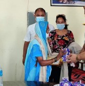 नेपालगञ्जमा ६० वर्ष पुगेका स्वयंसेविकाको विदाई