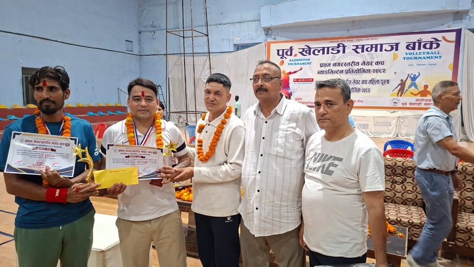 ब्वाइज सिङ्गल अण्डर १५ तर्फ आर्यन तथा मेन्स डबलतर्फ ओम र कृष्णको जोडी प्रथम