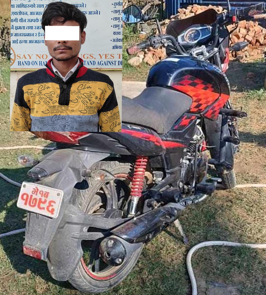 डुडुवाको चोरी भएको सरकारी मोटरसाइकलसहित भारतीय नागरिक पक्राउ