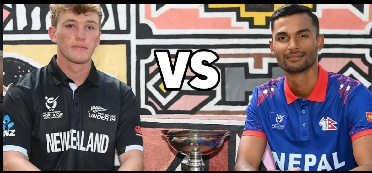 यू-१९ विश्वकपमा नेपालविरुद्द ब्याटिङ गर्दै न्यूजिल्याण्ड