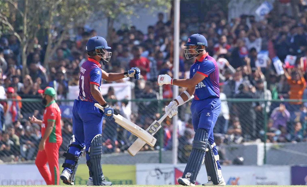 ओमानलाई नेपालद्वारा १८५ रनको लक्ष्य