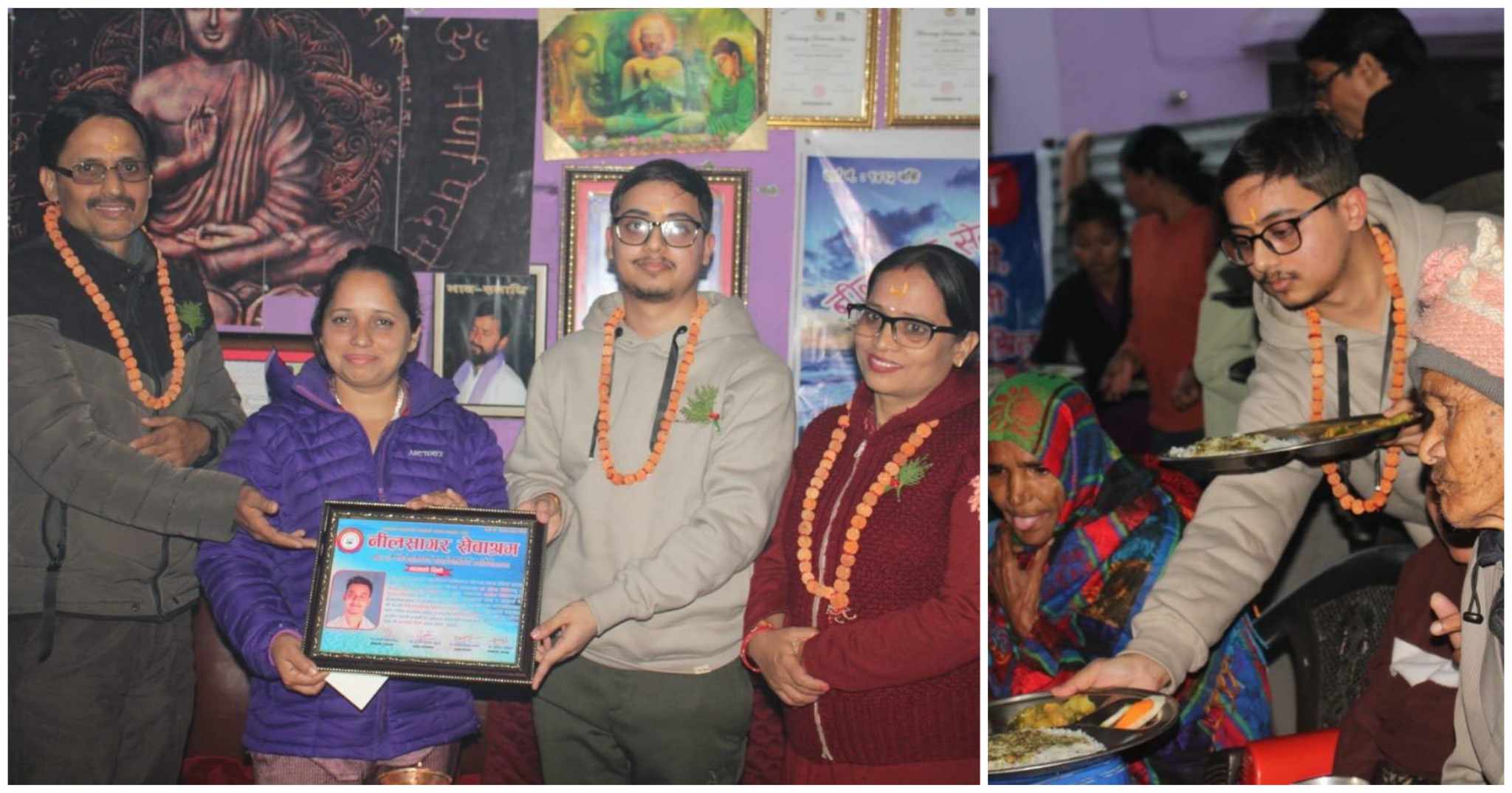 आफ्नो जन्मदिनमा कार्तिकले आश्रमका बुवाआमालाई खाना खुवाए