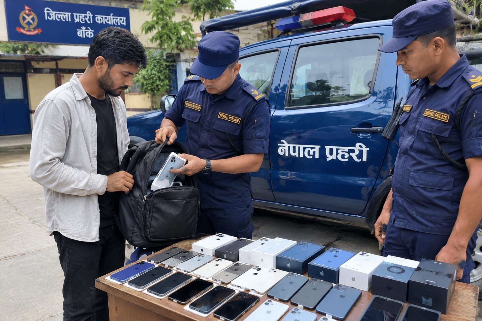 नेपालगन्जबाट ३ लाख ५७ हजार रुपैयाँ बराबरका मोबाइल बरामद