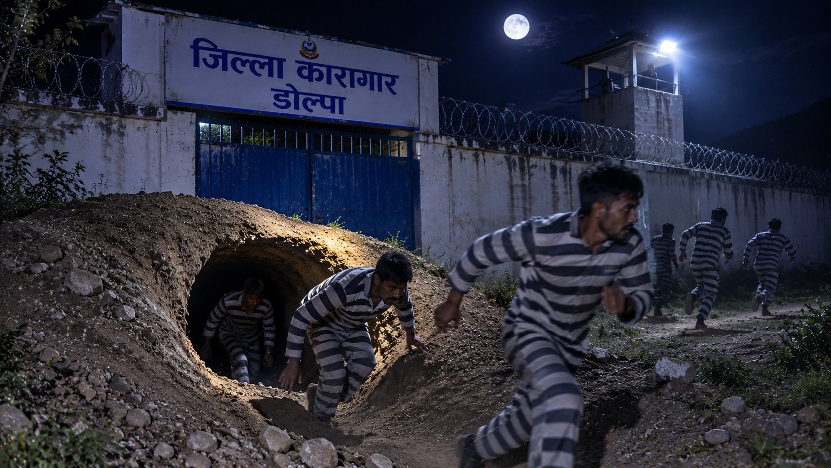 डोल्पा कारागारबाट सुरुङ खनेर ८ कैदी फरार