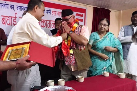 मन्त्री हमाललाई लोकतान्त्रिक खेलकुद संघको स्वागत र बधाई