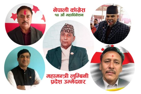 लुम्बिनी कांग्रेस महामन्त्रीमा संस्थापन इतरबाट गिरीसहित पाँच जनाको चर्चा
