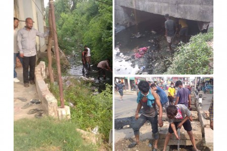 नेपालगञ्जमा आजदेखि ढल र नालाको सरसफाई थालियो