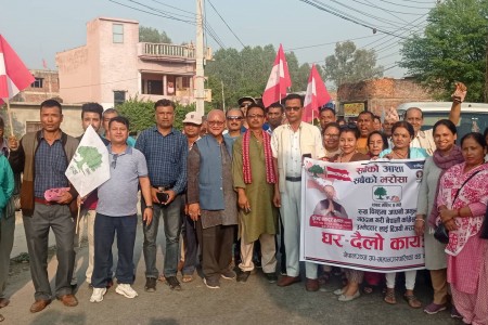 कांग्रेस उम्मेदवारहरुको घरदैलो वडा नम्बर ६ र १८ मा