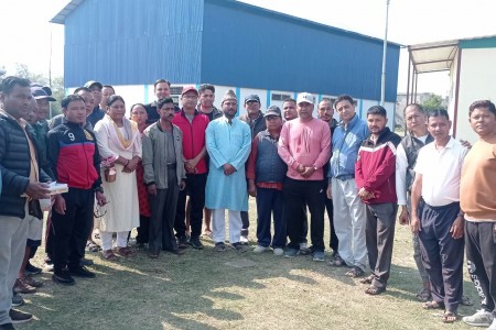 नेपालगञ्ज-१ वाटरपार्कमा ब्याडमिन्टन कोर्ट निर्माण अन्तिम चरणमा