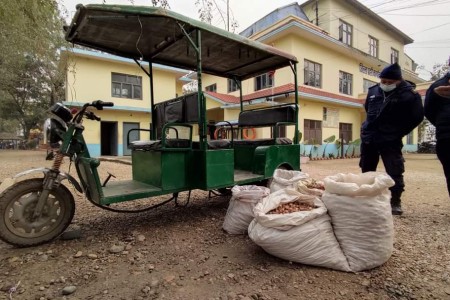 नेपालगन्जबाट अटो रिक्सासहित अवैध सुपारी बरामद