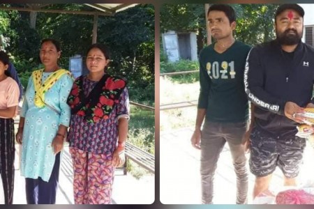 वडा अध्यक्ष ओलीले गरे अति विपन्नलाई आफ्नो तलबको सामाग्री सहयोग