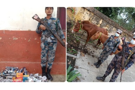 जमुनाह बिओपीद्वारा नेपालगन्ज नाकाबाट लाखौंका अवैध सामाग्री बरामद