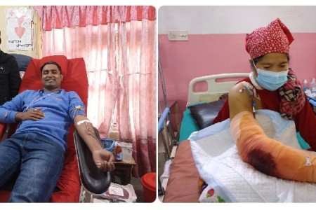 जनस्वास्थ्य निरीक्षक बस्नेत, वली र खत्रीको अनुरोधमा बर्नावलले दिए घाइतेलाई बी नेगेटिभ रगत