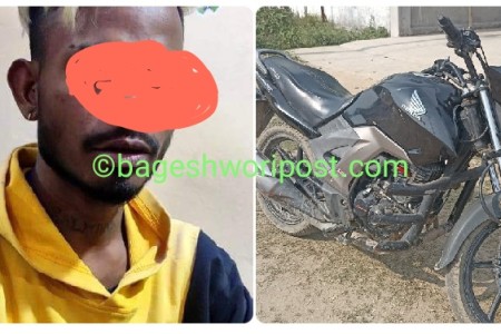 नेपालगन्जको जयसपुरबाट मोटरसाइकल चोरी गर्ने व्यक्तिसहित मोटरसाइकल नियन्त्रणमा