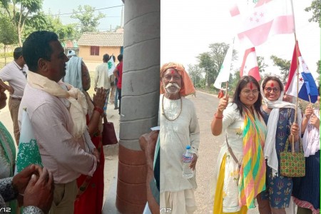 अध्यक्षका उम्मेदवार पौडेल राप्तीसोनारी ७ को लालपुरको घरदैलोमा व्यस्त
