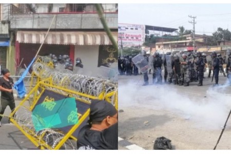 विराटनगर तनावग्रस्त, आन्दोलनकारी माथी प्रहरीले वर्षायो अश्रुग्यास र लाठी