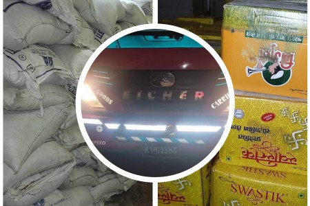 नेपालगन्जबाट ट्रकसहित १७ लाख बढीको अवैध तेल र चिनी बरामद