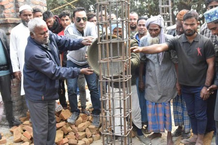 बरगदबाबा खलिल अहमद शाह मजारको मन्त्री यादवद्वारा शिलान्यास