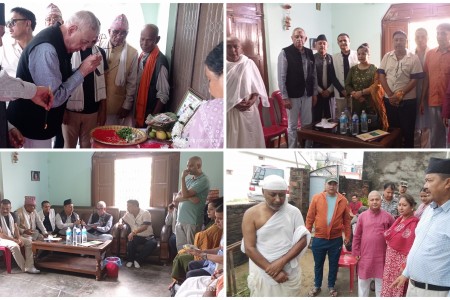 गिरीको निधनमा शोक ब्यक्त गर्न निवासमै पुगे कांग्रेस नेता डा. कोइराला