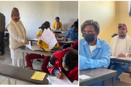 जानकीमा कक्षा ८ को परीक्षा सुरु, कार्यपालिका सदस्य समेत सहभागी