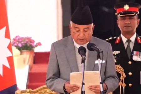 राष्ट्रपति रामचन्द्र पौडेलले लिए सपथ