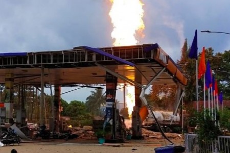 काठमाडौंको कनक पेट्रोल पम्पमा बिष्फोट हुँदा दुई जना घाइते