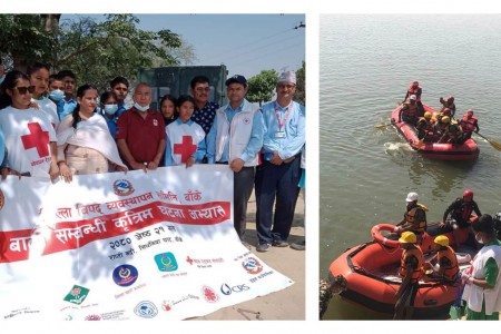 बाँकेमा बाढी विपदको कृत्रिम घटना अभ्यास