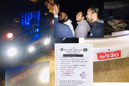 मध्यरातमा मदिरा र पैसा बोकेको एमाले उम्मेदवारको गाडी स्थानीयद्वारा नियन्त्रण