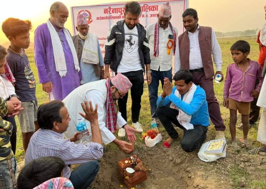 नरैनापुरको जयरामपुर्वामा बन्ने १५ शैयाको अस्पताल शिलान्यास