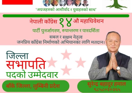 देउवा पक्षबाट बाँकेमा सुरेन्द्र हमाल आधिकारिक उम्मेदवार