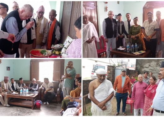 गिरीको निधनमा शोक ब्यक्त गर्न निवासमै पुगे कांग्रेस नेता डा. कोइराला