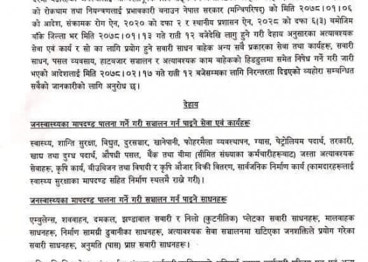 बाँकेमा दैनिक उपभोग्य बस्तु किन्ने समय बढाइयो