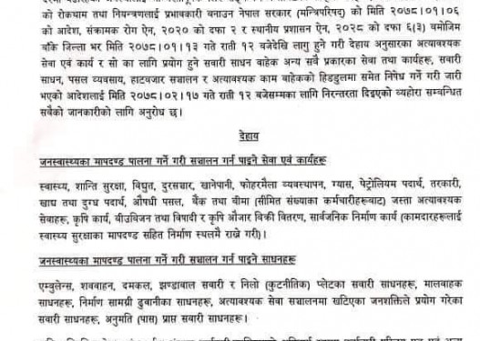 बाँकेमा दैनिक उपभोग्य बस्तु किन्ने समय बढाइयो