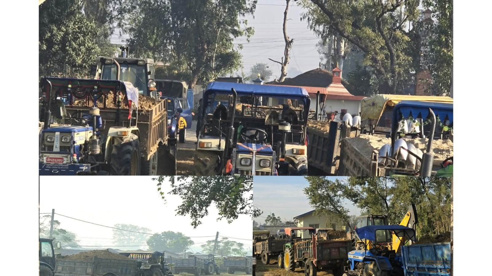 खजुरा क्षेत्रमा अवैध उत्खनन् गर्ने जेसीबीसहित १३  सवारी साधन नियन्त्रणमा