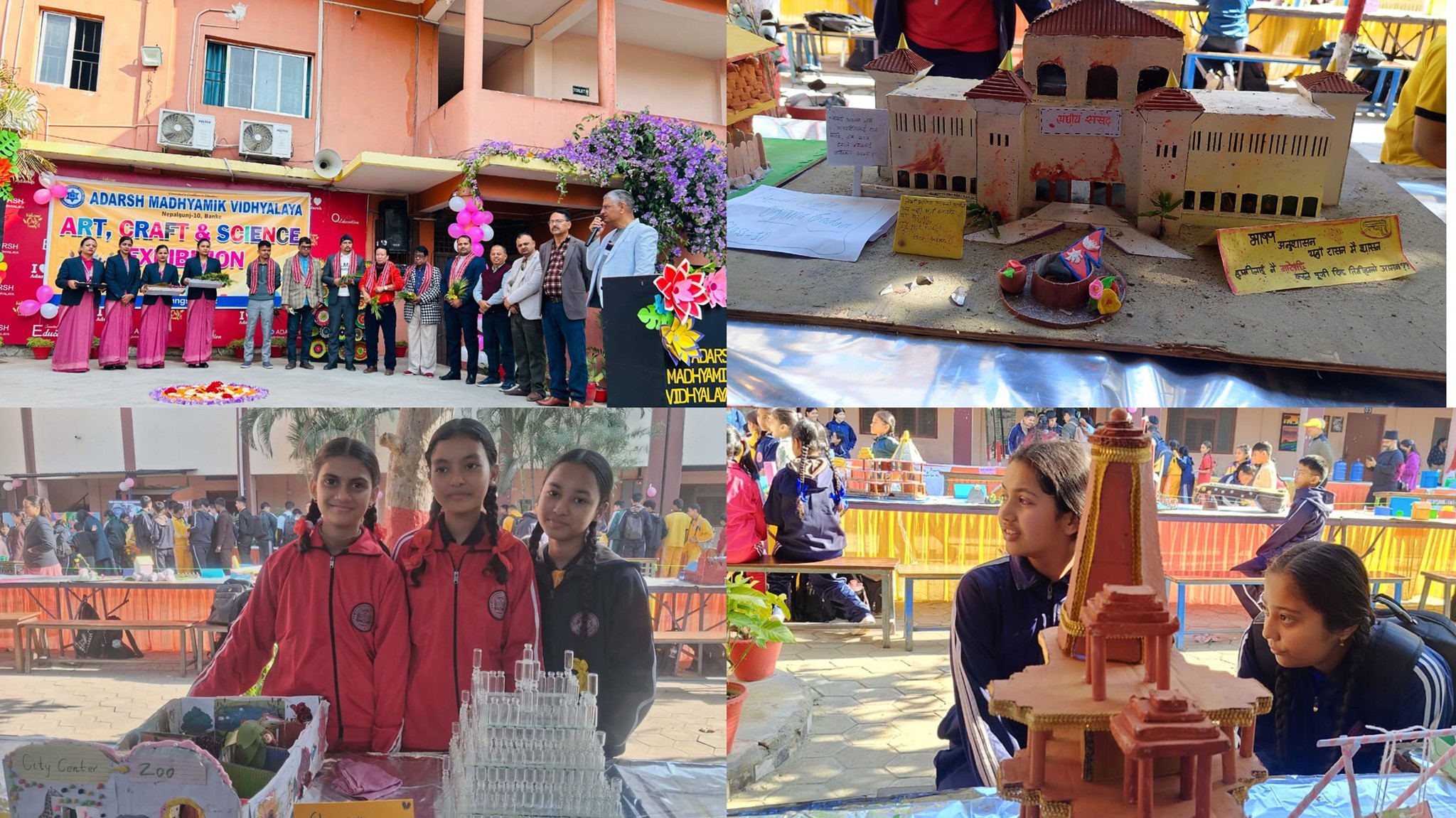 आदर्श माध्यमिक विद्यालयमा कला, हस्तकला र विज्ञान प्रदर्शनी