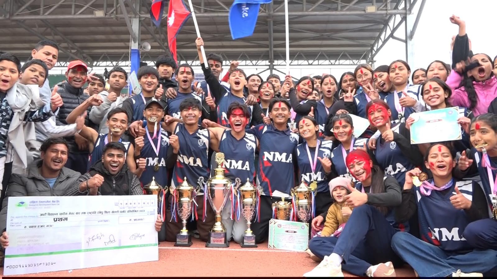 आठौं राष्ट्रपति रनिङ शिल्ड तथा मेयर कपमा मावितर्फ एनएमए र आधारभूततर्फ मंगल प्रथम