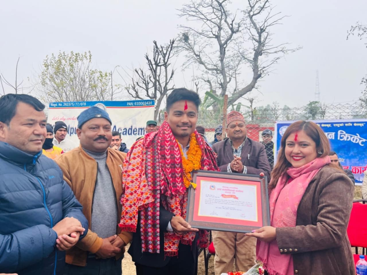 कोहलपुर नगरपालिकाद्वारा राष्ट्रिय क्रिकेट टिमका कप्तान पौडेललाई सम्मान